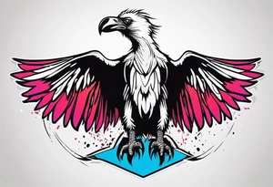 Vulture with bleeding wing tattoo idea