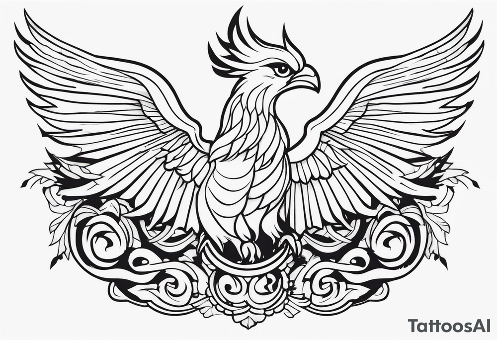 phoenix not so elaborated tattoo idea