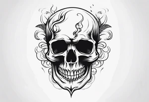 skull with smoke coming from the bottom tattoo idea