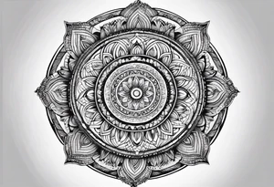 masculine mandala round tattoo idea