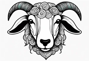 sheep head with background tattoo idea