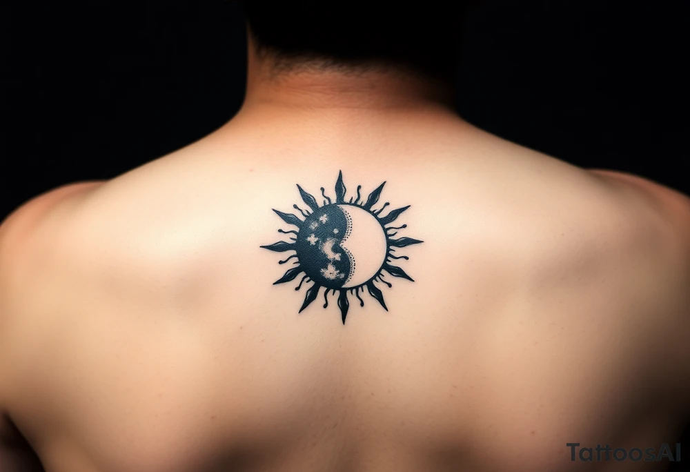 sun and moon together tattoo idea