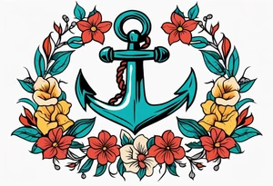 anchor

vintage tattoo style old school traditional bold color simple with flowers surrounded tattoo idea
