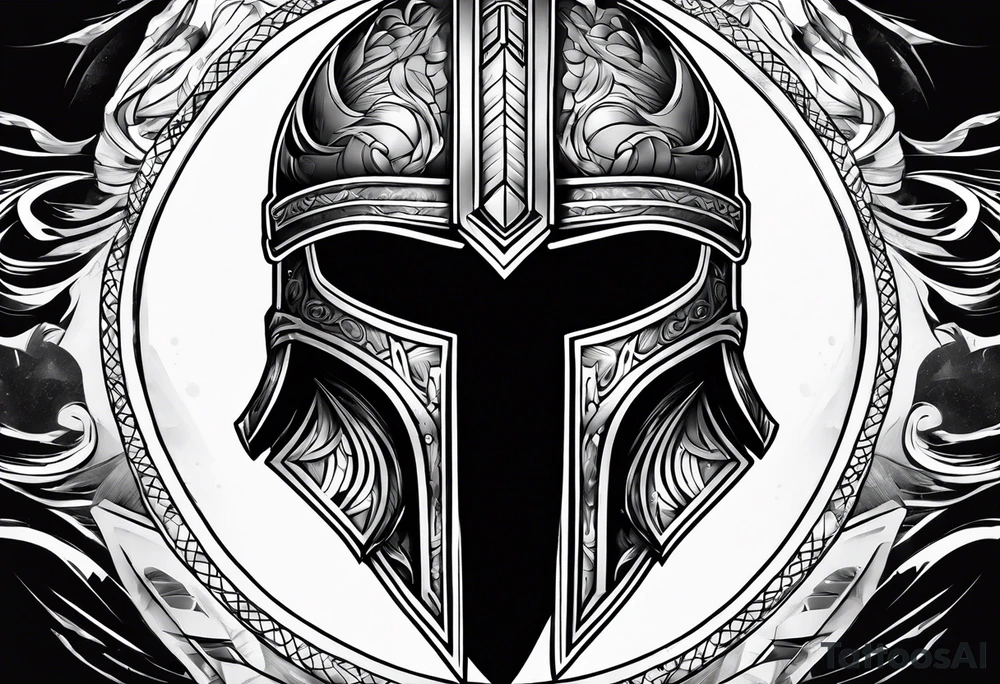 Spartan helmet tattoo idea