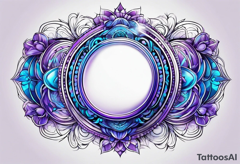 Blue and purple circle and lines tattoo idea