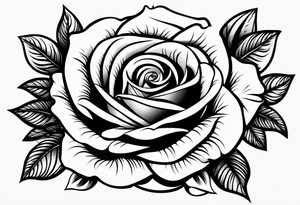 Rose with a eye tattoo idea