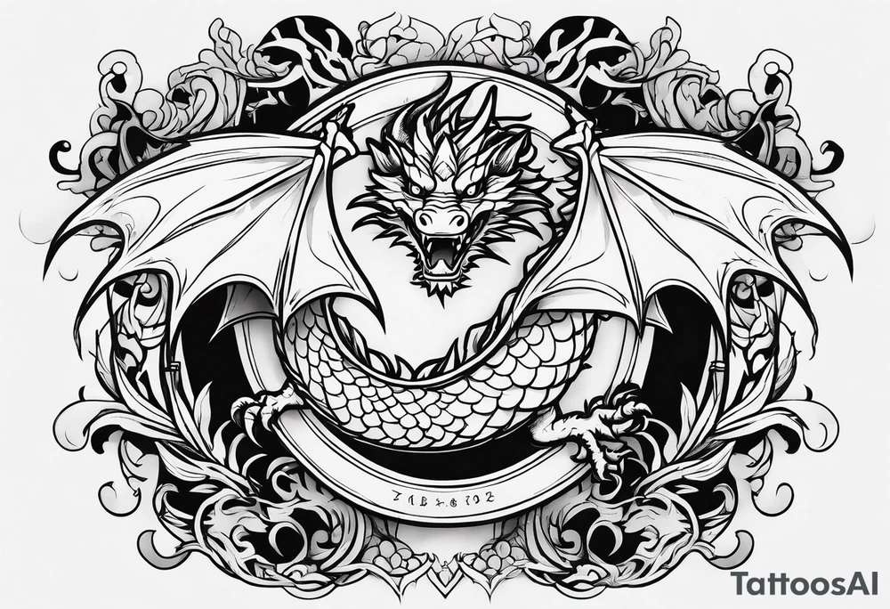 two dragons minimalism tattoo idea