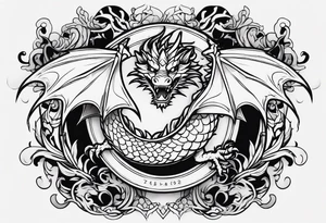two dragons minimalism tattoo idea