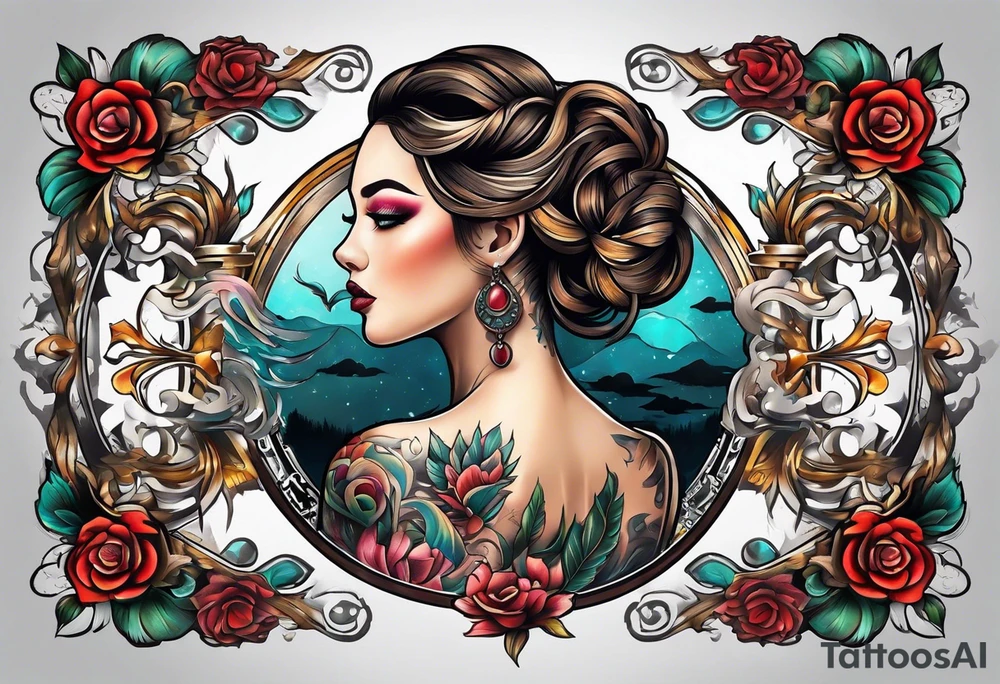 full body tattoo on the back from top to bottom on paper tattoo idea