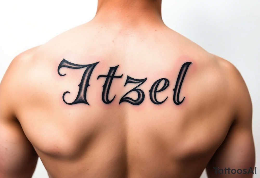 Itzel name on arm tattoo idea