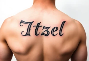Itzel name on arm tattoo idea
