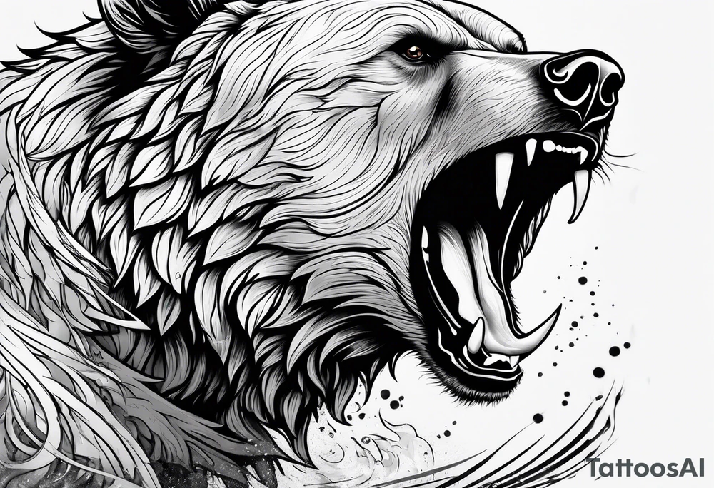 angry bear tattoo idea