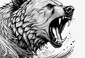 angry bear tattoo idea