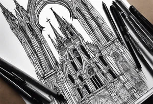 jack skellington on the Milan cathedral tattoo idea