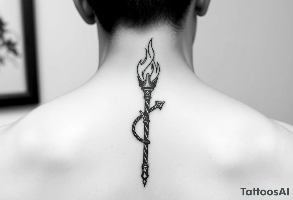 Fire staff tattoo idea