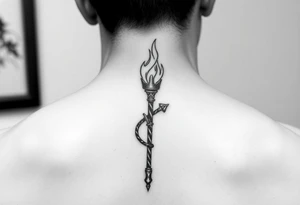 Fire staff tattoo idea