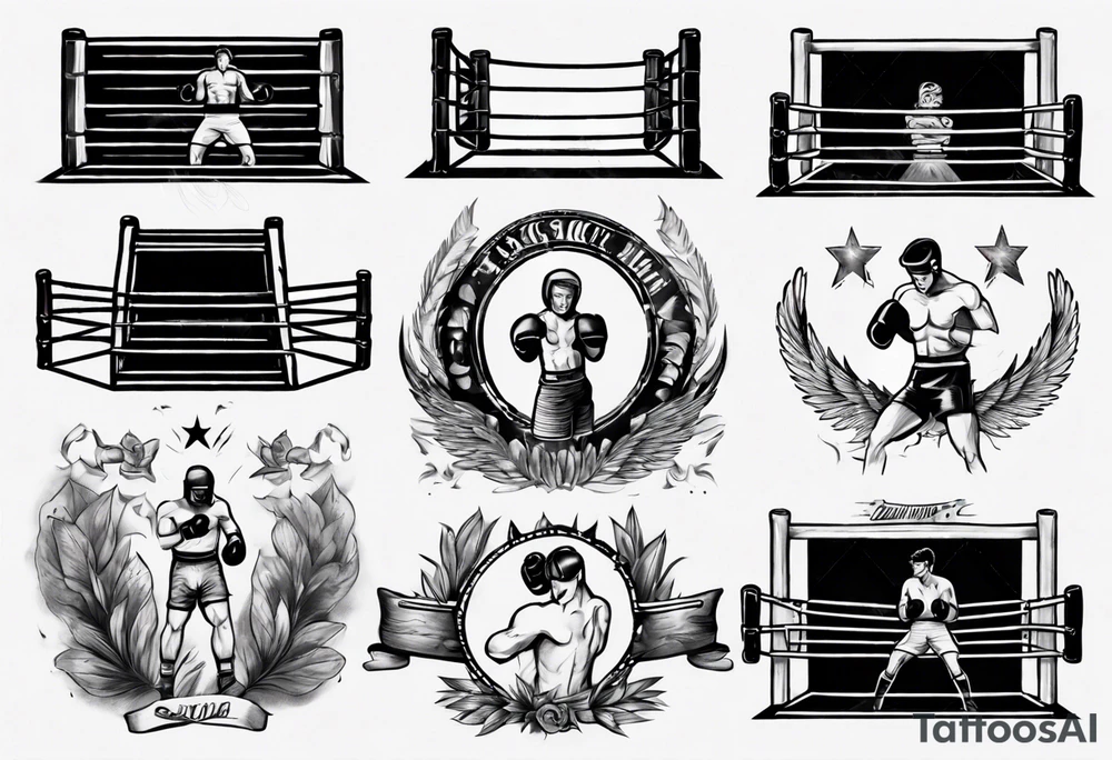 old school boxing ring tattoo idea