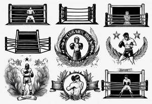 old school boxing ring tattoo idea
