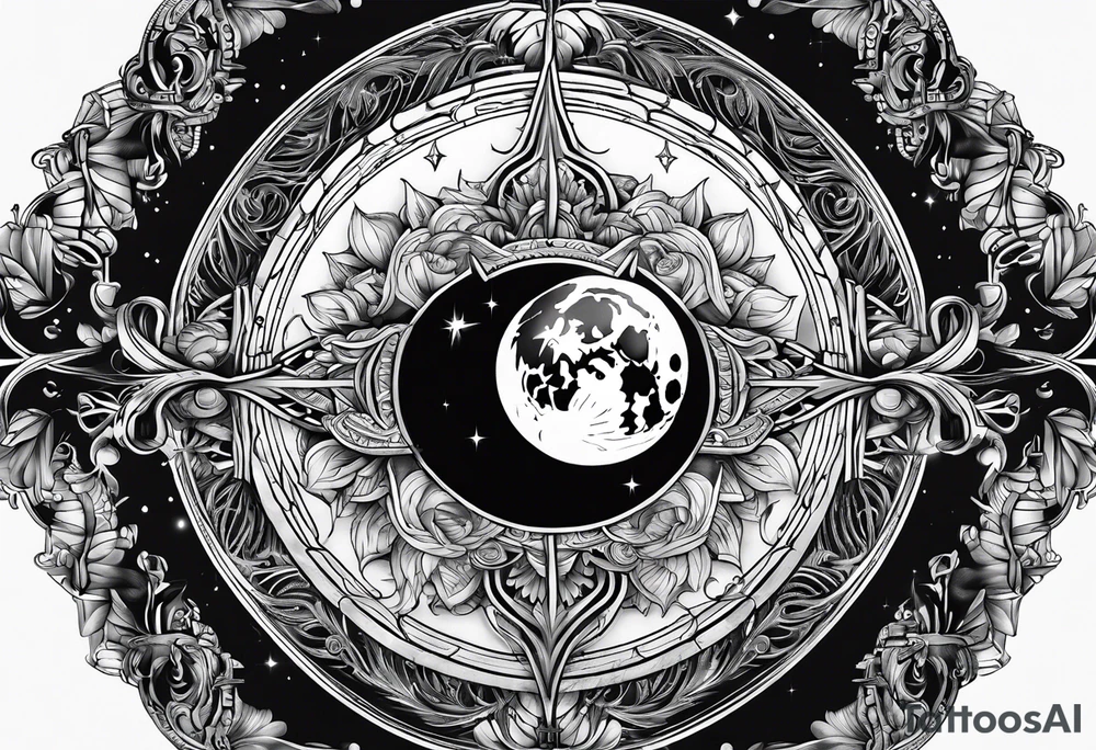sacred moon tattoo idea
