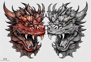 Small dragon head. Hand tattoo tattoo idea