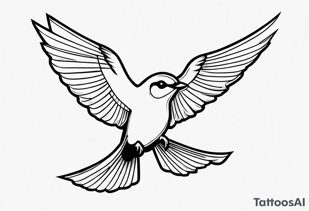 Flying sparrow tattoo idea