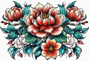 Neo traditional flower tatto tattoo idea