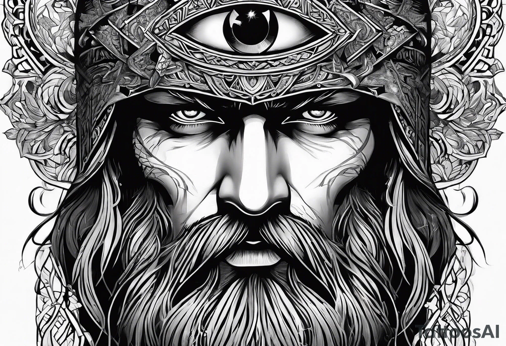 nordic god eye scar odin tattoo idea