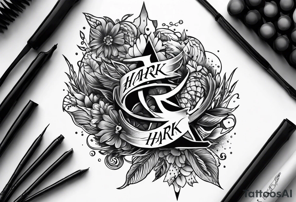 A tattoo with the word "HARK" tattoo idea
