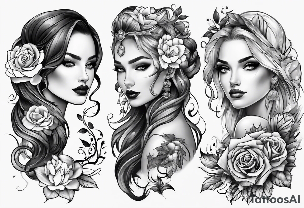 2 sets of twins tattoo idea