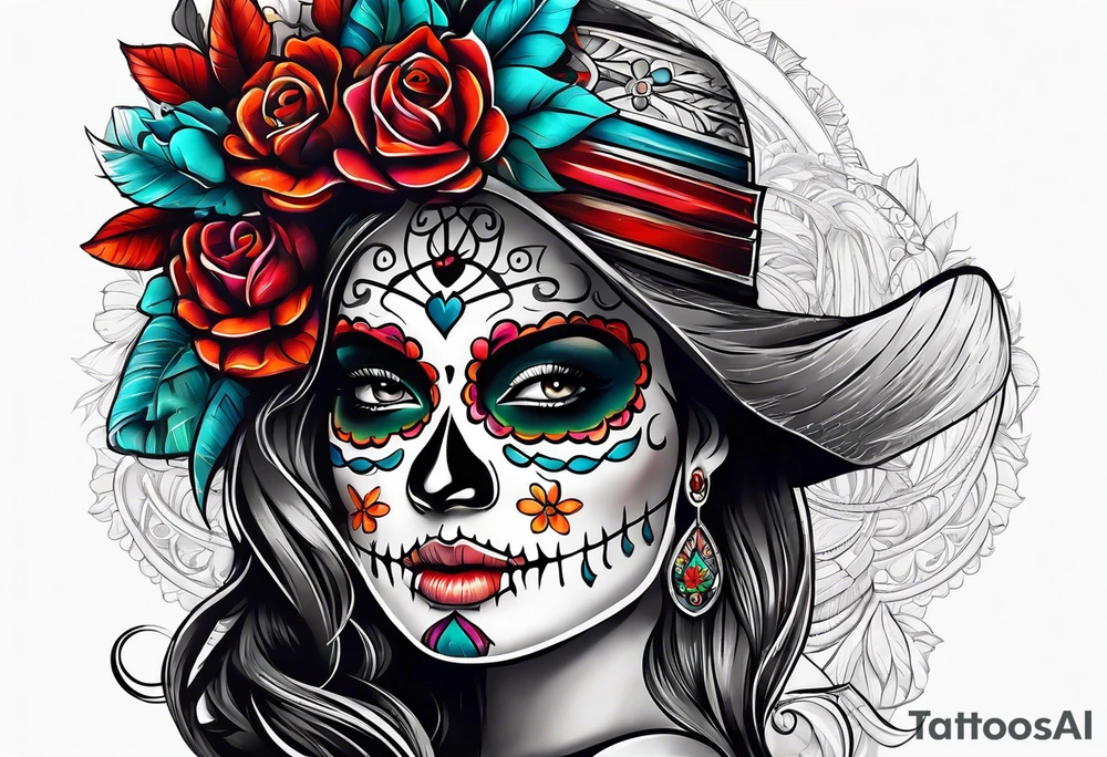 Mexico day of dead tattoo idea