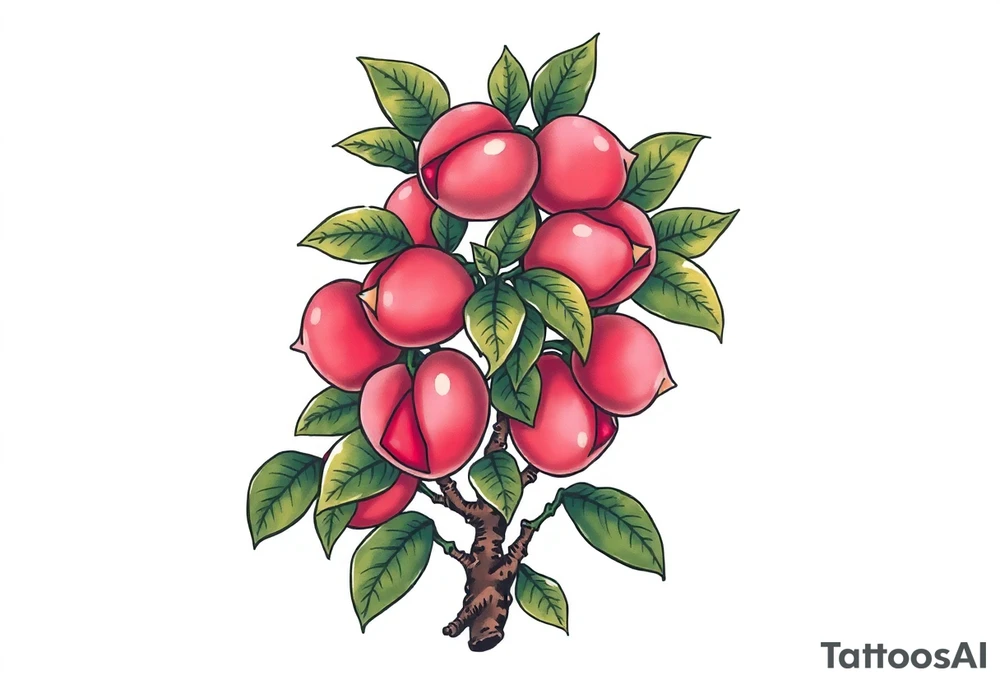 Pepper plant peach tree tattoo idea