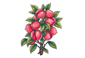 Pepper plant peach tree tattoo idea