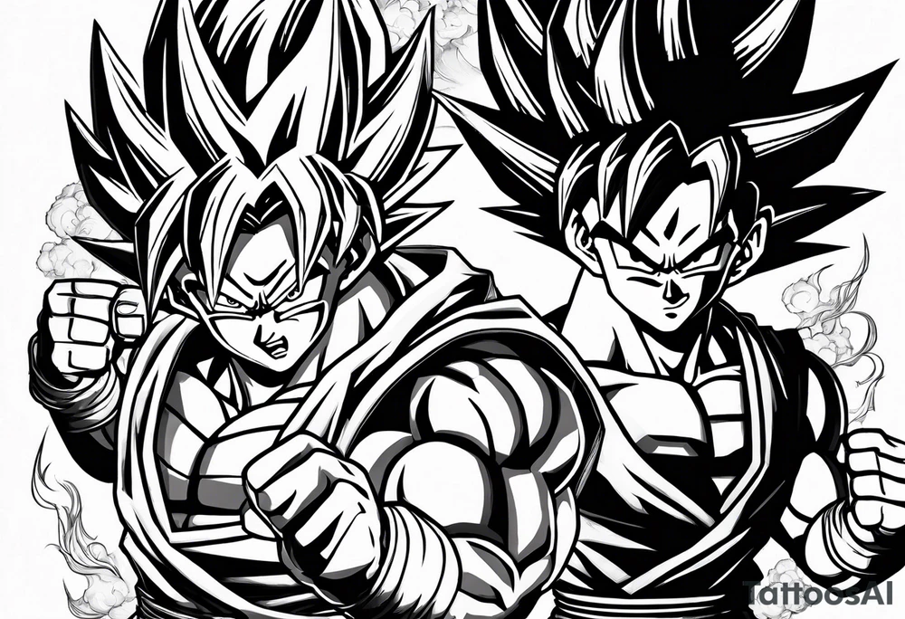 Goku and vegeta fighting to the death tattoo idea