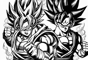 Goku and vegeta fighting to the death tattoo idea