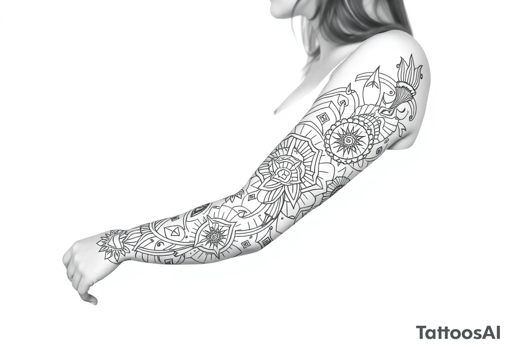 bold line shamanstyle tattoo idea