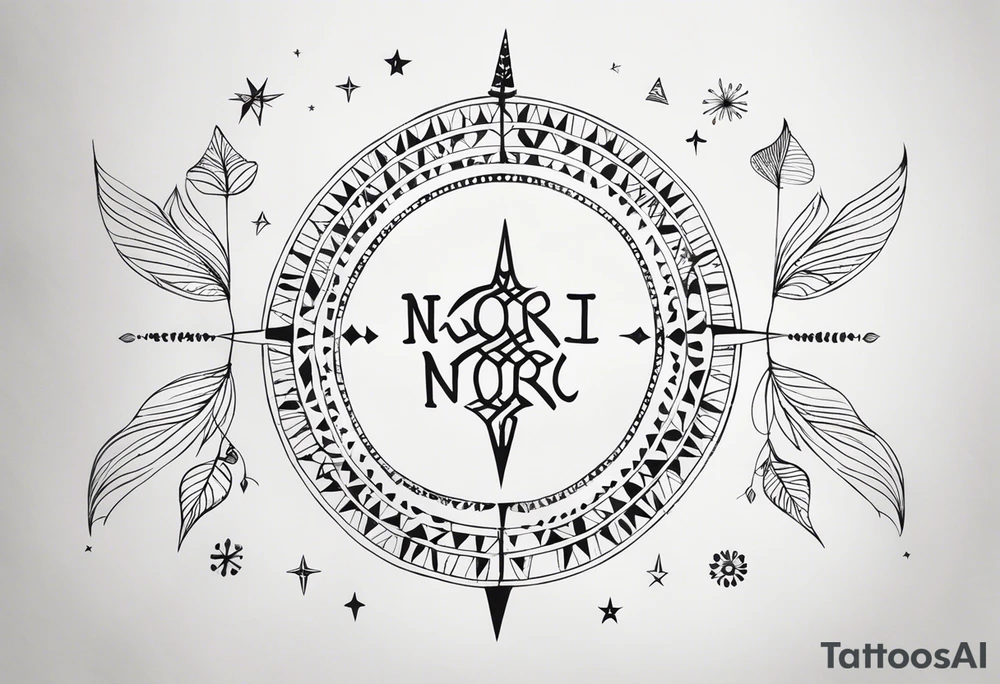 nordic text ᚠᛟᚱᛏᚢᚾᛖ ᚠᚨᚹᛖᚱᛋ ᚦᛖ ᛒᛟᛚᛞ in circul tattoo idea