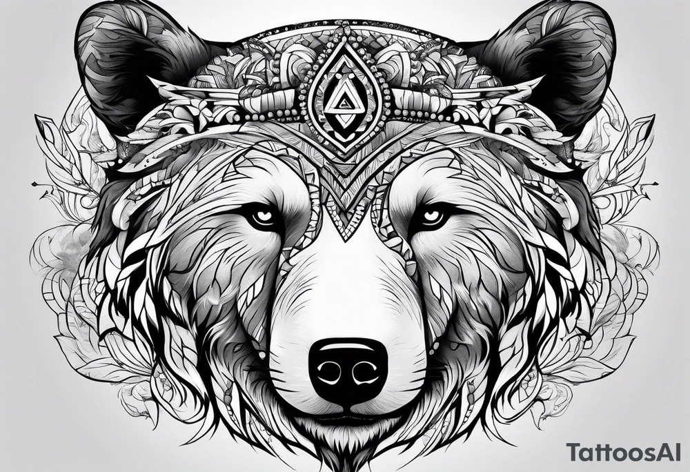 Snow bear shaman tattoo idea