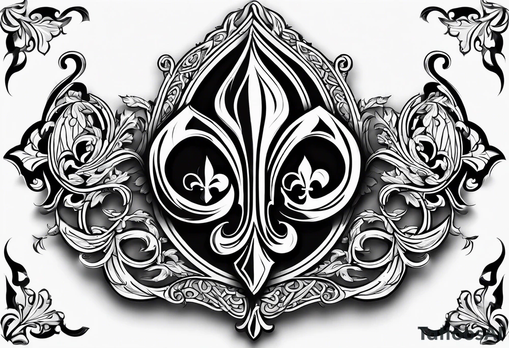 Fleur de lys celtique en flamme tattoo idea