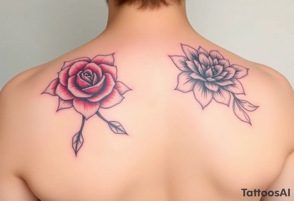 Rose and Chrysanthemum tattoo tattoo idea
