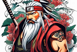 Jiraiya in Sage mode from the anime naruto tattoo idea