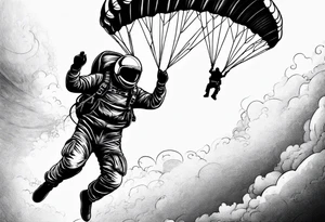 Skydiver with parachute tattoo idea