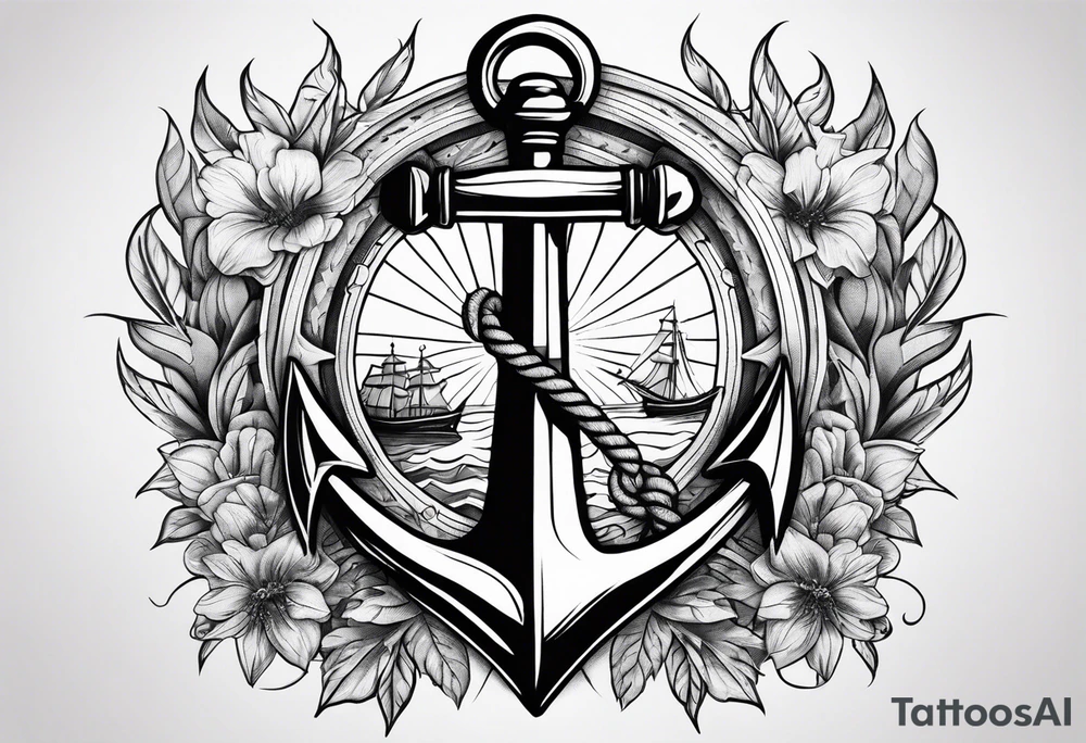 Ship anchor tattoo idea