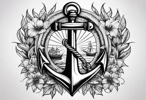 Ship anchor tattoo idea