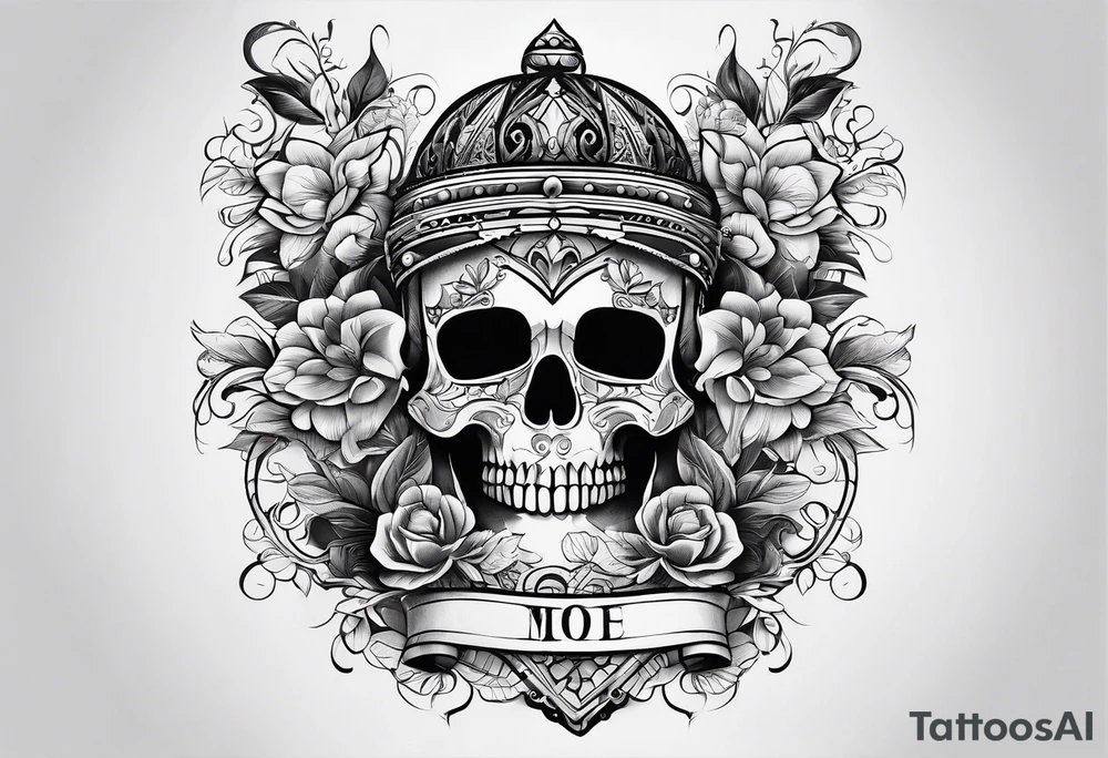 sleeve filler behind words tattoo idea