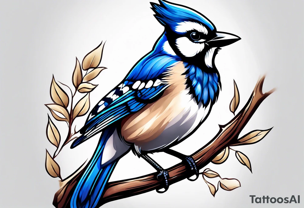 Majestic bluejay tattoo idea