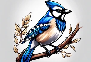 Majestic bluejay tattoo idea