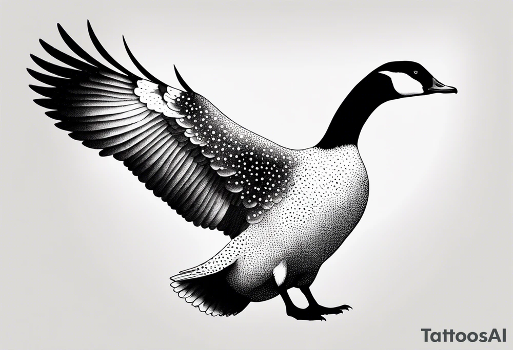 canadian goose shaking wings profile tattoo idea