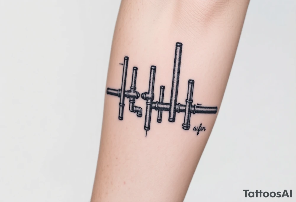 vertical System of thin pipes that transitions gradually from the sides and end into thick, widespread 
veins of forearm tattoo idea