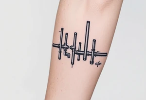 vertical System of thin pipes that transitions gradually from the sides and end into thick, widespread 
veins of forearm tattoo idea