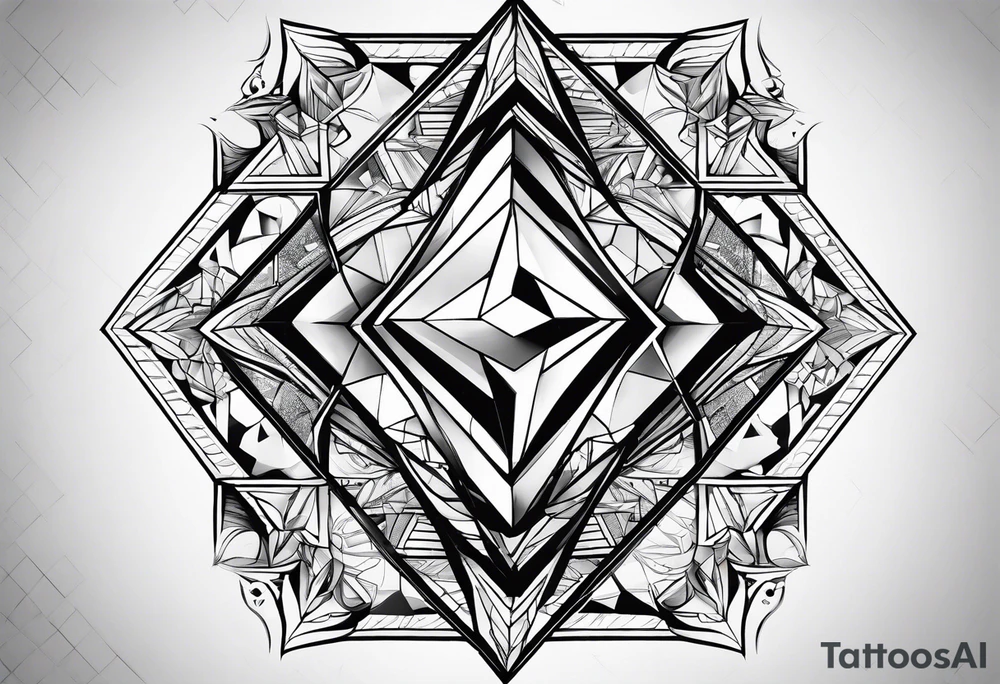 Diamond pattern shapes tattoo idea